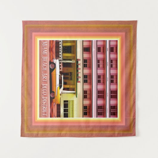 Oldtimer in het Art Deco District, Miami, Florida Wandkleed (Voorkant (horizontaal))