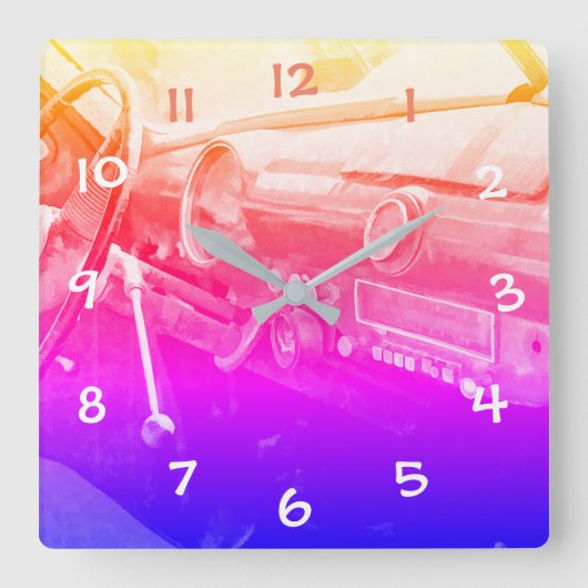 Oldtimer Innenraum Vierkante Klok (Voorkant)