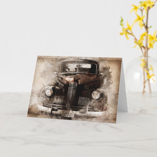 Oldtimer Kaart (Gele Bloem)