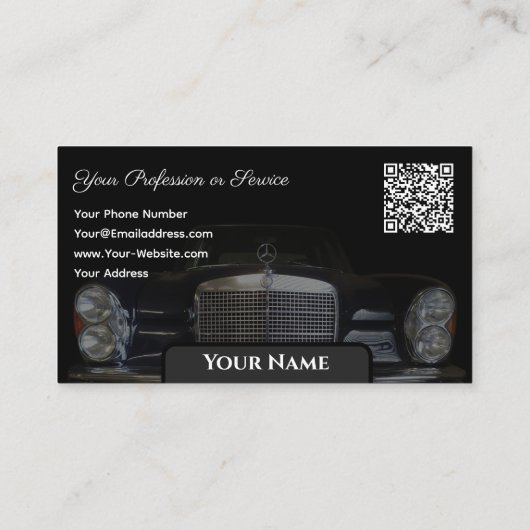 Oldtimer Mercedes Benz historische auto conservato Visitekaartje (Achterkant)
