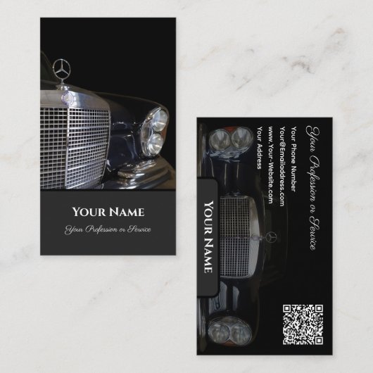 Oldtimer Mercedes Benz historische auto conservato Visitekaartje (Voorkant / Achterkant)