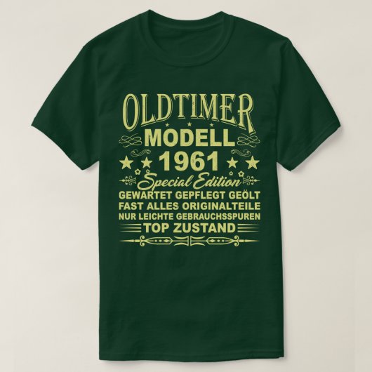 OLDTIMER MODELL BAUJAHR 1961 T-SHIRT (Design voorkant)