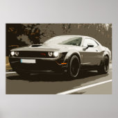 Oldtimer Muskusauto Dodge Challenger Auto Poster (Voorkant)