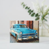 Oldtimer op Cuba Briefkaart (Staand voorkant)