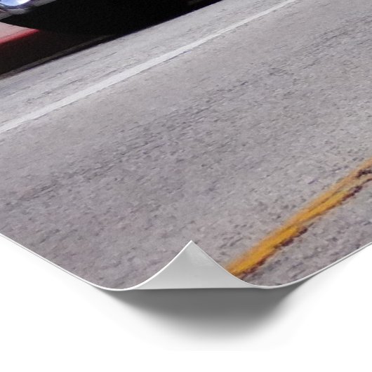 Oldtimer op Ocean Drive Miami Beach Poster (Hoek)