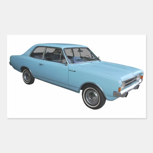 Oldtimer Opel Rekord Rechthoekige Sticker (Voorkant)