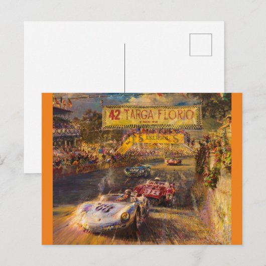 Oldtimer race briefkaart (Voorkant / Achterkant)