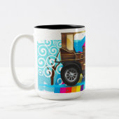 Oldtimer Tweekleurige Koffiemok (Links)