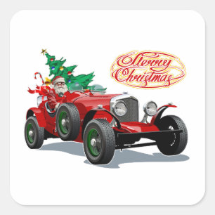 oldtimer vierkante sticker