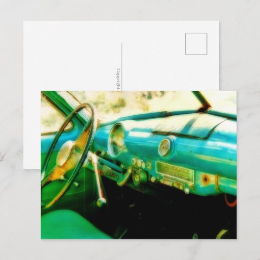 Oldtimer von innen auf Kuba Briefkaart (Voorkant / Achterkant)