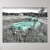 oldtimers verlaten op het groene poster van veldmu (Voorkant)