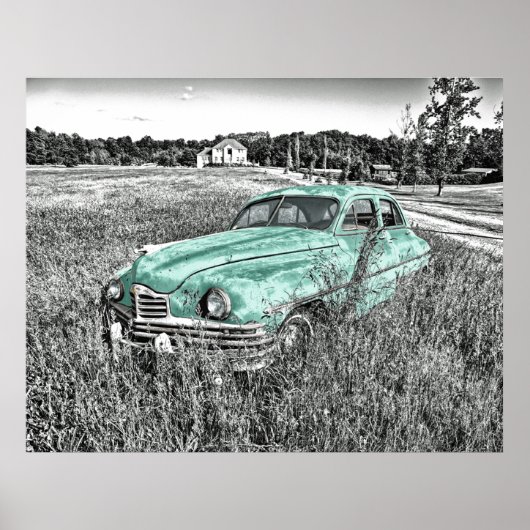 oldtimers verlaten op het groene poster van veldmu (Voorkant)