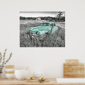 oldtimers verlaten op het groene poster van veldmu (Keuken)