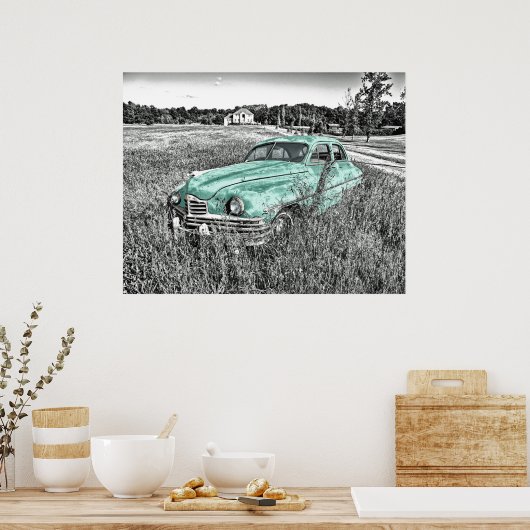 oldtimers verlaten op het groene poster van veldmu (Keuken)