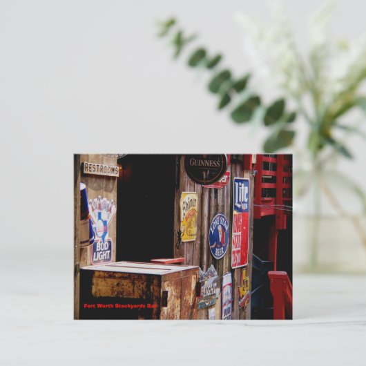 OldWest, Fort Worth Stockyards Bar Briefkaart (Staand voorkant)
