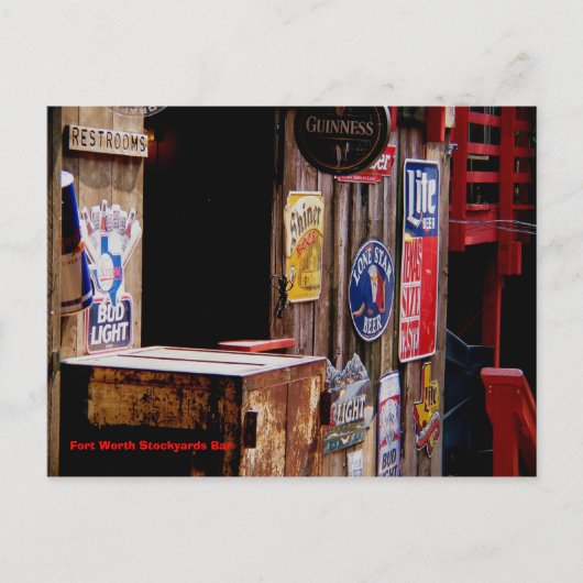 OldWest, Fort Worth Stockyards Bar Briefkaart (Voorkant)