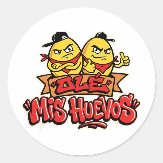 Ole mis huevos 2 ronde sticker (Voorkant)
