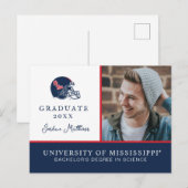 Ole Miss Football helm | Donkerblauw Aankondigingskaart (Voorkant / Achterkant)