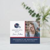 Ole Miss Football helm | Donkerblauw Aankondigingskaart (Staand voorkant)