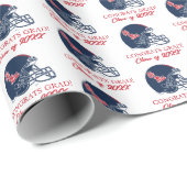 Ole Miss Football helm | Donkerblauw Cadeaupapier (Rol Hoek)