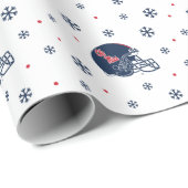 Ole Miss Football helm | Donkerblauw Cadeaupapier (Rol Hoek)