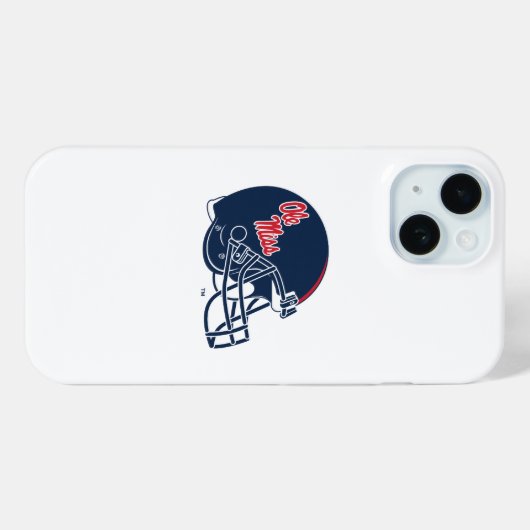 Ole Miss Football helm | Donkerblauw Case-Mate iPhone Case (Achterkant (horizontaal))
