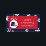 Ole Miss Football helm | Donkerblauw Etiket<br><div class="desc">Bekijk deze University of Mississippi design! Haal de nieuwste Mississippi Rebels spullen hier. Al deze Zazzle-producten zijn aanpasbaar met uw klassejaar,  naam en club. Deze producten maken perfecte geschenken voor de Ole Miss University student,  alumni,  familie,  vriend,  of fan in je leven.</div>