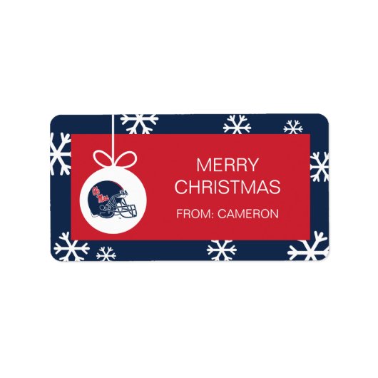 Ole Miss Football helm | Donkerblauw Etiket (Voorkant)