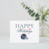 Ole Miss Football Helm | Donkerblauw Feestdagenkaart (Staand voorkant)