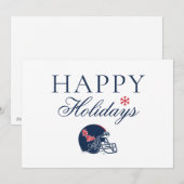 Ole Miss Football Helm | Donkerblauw Feestdagenkaart (Voorkant / Achterkant)