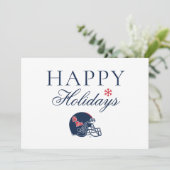 Ole Miss Football Helm | Donkerblauw Feestdagenkaart (Staand voorkant)