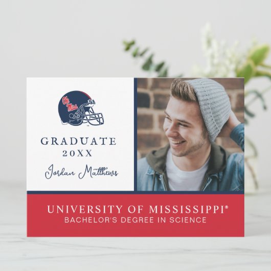 Ole Miss Football helm | Donkerblauw Kaart (Staand voorkant)