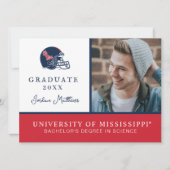 Ole Miss Football helm | Donkerblauw Kaart (Voorkant)