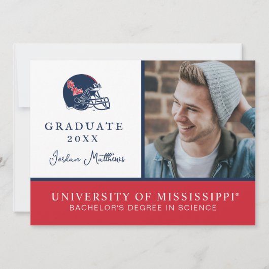 Ole Miss Football helm | Donkerblauw Kaart (Voorkant)