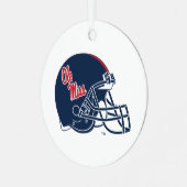 Ole Miss Football helm | Donkerblauw Metalen Ornament (Voorkant links)