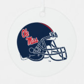 Ole Miss Football helm | Donkerblauw Metalen Ornament (Voorkant)