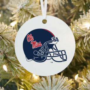 Ole Miss Football helm   Donkerblauw Metalen Ornament