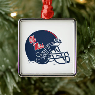 Ole Miss Football helm   Donkerblauw Metalen Ornament