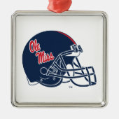 Ole Miss Football helm | Donkerblauw Metalen Ornament (Voorkant)