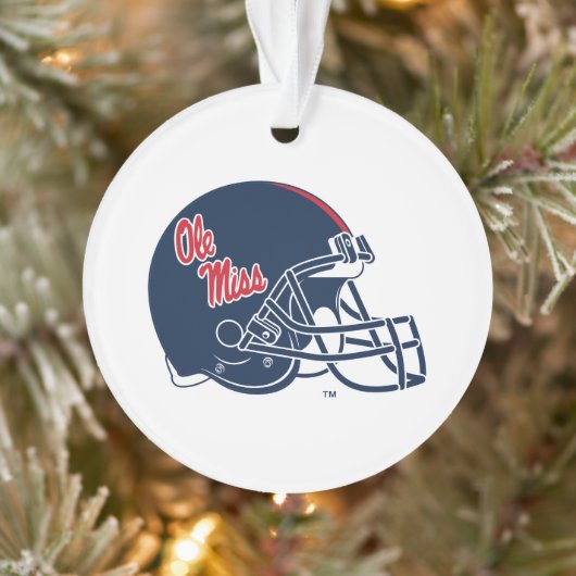 Ole Miss Football helm | Donkerblauw Ornament (Boom)