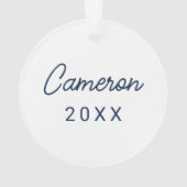 Ole Miss Football helm | Donkerblauw Ornament (achterkant)