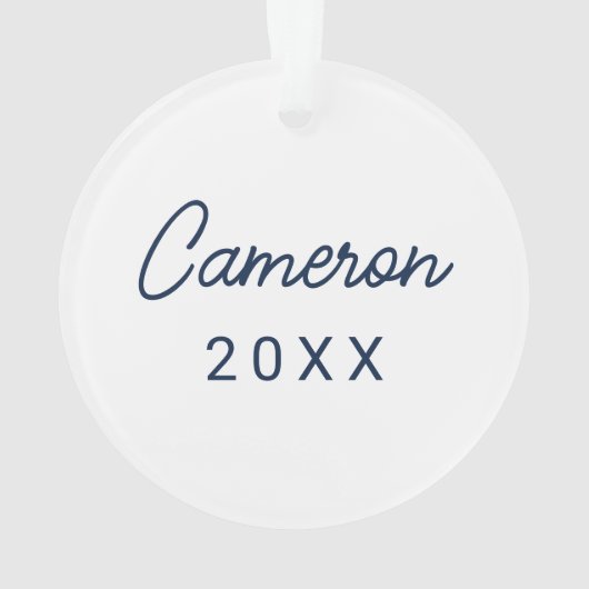 Ole Miss Football helm | Donkerblauw Ornament (achterkant)