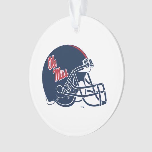 Ole Miss Football helm | Donkerblauw Ornament (voorkant)