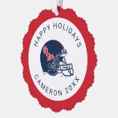 Ole Miss Football helm | Donkerblauw Ornament Kaart (Links)