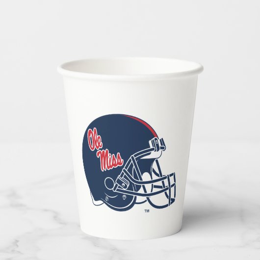 Ole Miss Football helm | Donkerblauw Papieren Bekers (Achterkant)