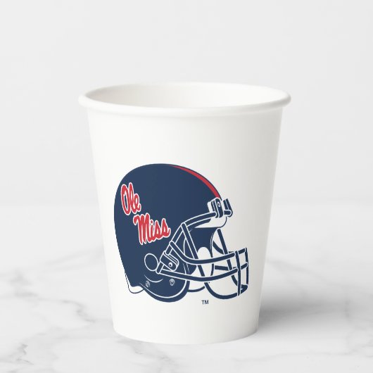 Ole Miss Football helm | Donkerblauw Papieren Bekers (Voorkant)
