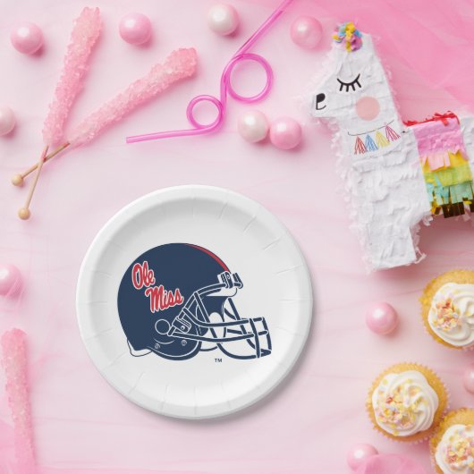Ole Miss Football helm | Donkerblauw Papieren Bordje (Feest)