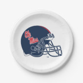 Ole Miss Football helm | Donkerblauw Papieren Bordje (Voorkant)
