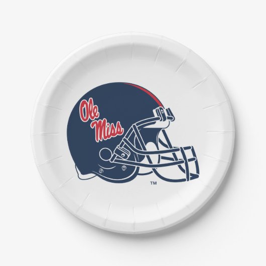 Ole Miss Football helm | Donkerblauw Papieren Bordje (Voorkant)