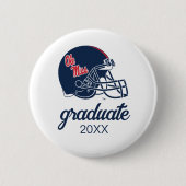 Ole Miss Football helm | Donkerblauw Ronde Button 5,7 Cm (Voorkant)